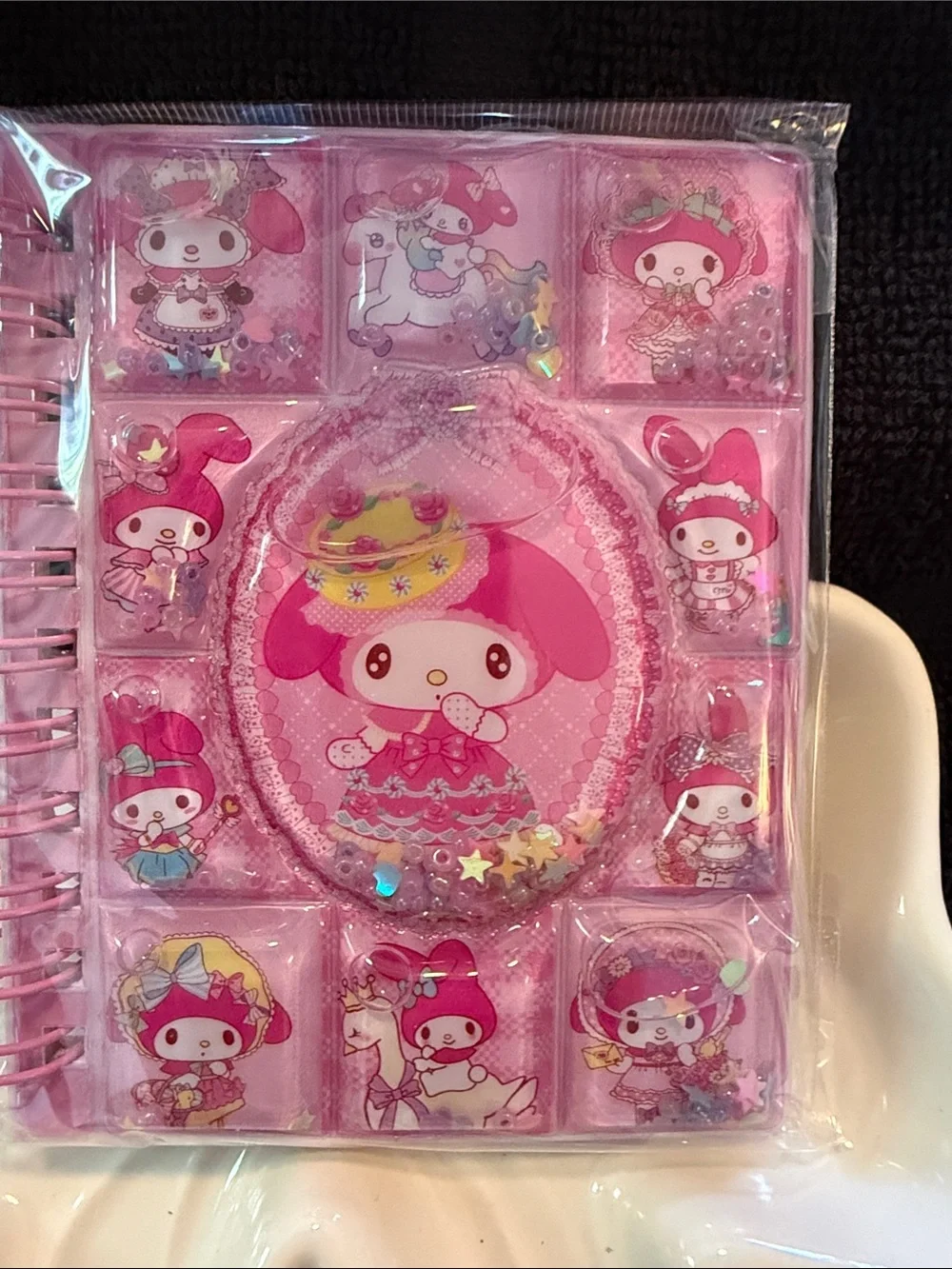Sanrio My Melody Pink Glitter Bubble Spiral Notebook